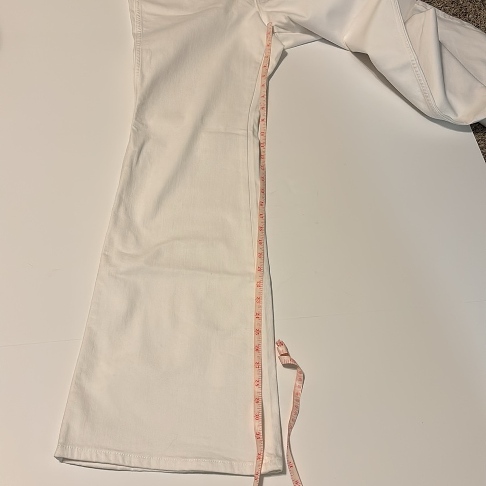 Ryegrass Women's High Waisted Semi Flare White Jeans - Picture 12 of 15